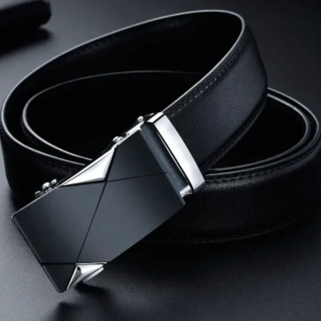 Men's Belt Leather Automatic Buckle