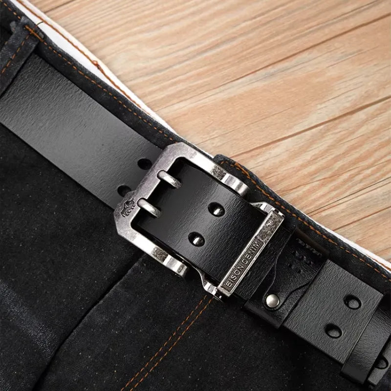 Men's Belt Genuine Leather Buckle Single or Double