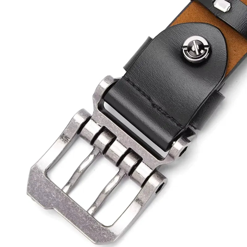 Men's Belt Genuine Leather Buckle Single or Double