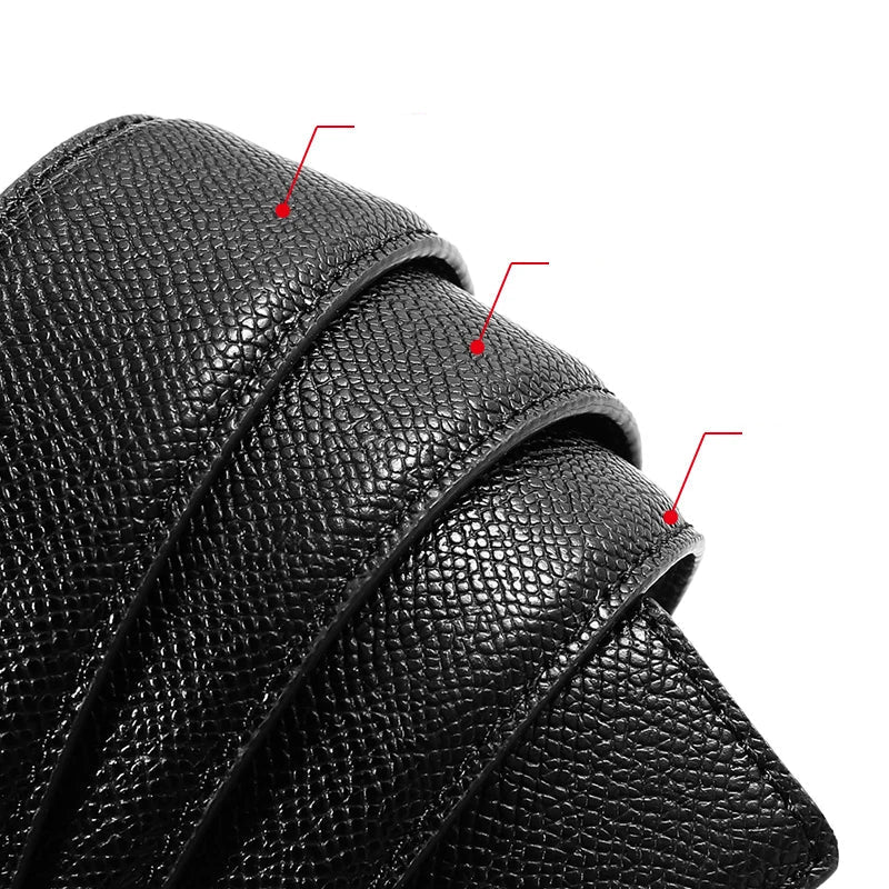 Men's Dress Belt with Removable Metal Buckle