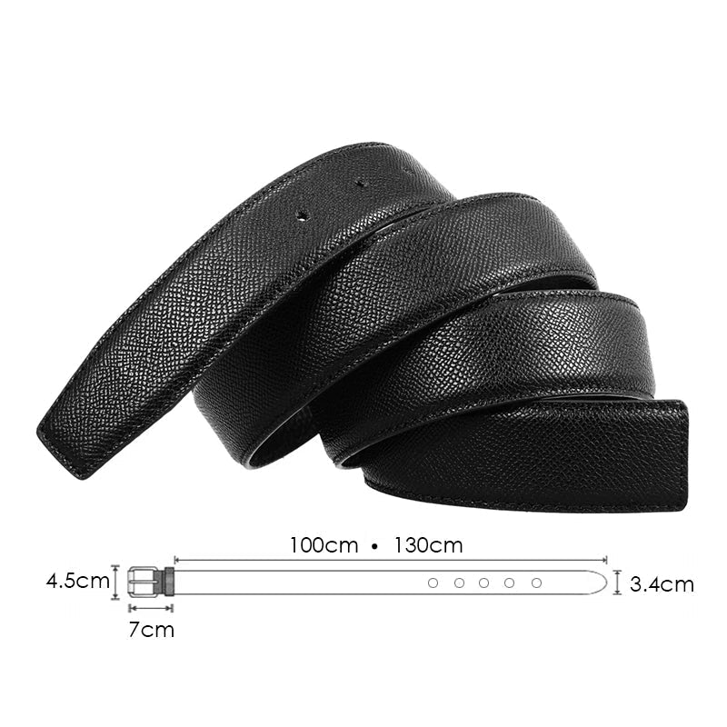 Men's Dress Belt with Removable Metal Buckle
