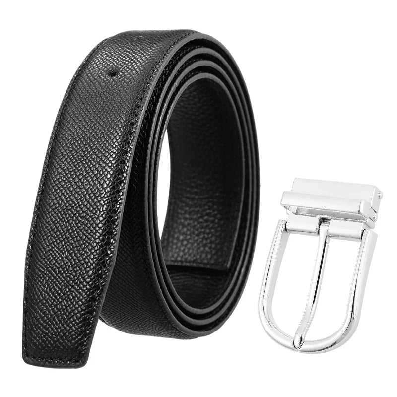 Men's Dress Belt with Removable Metal Buckle