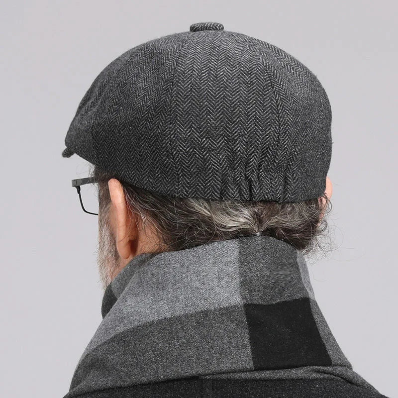 Men's Octagonal English Flat Cap Vintage