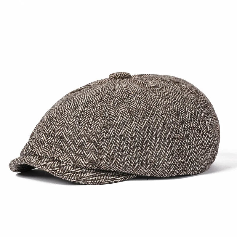 Men's Octagonal English Flat Cap Vintage