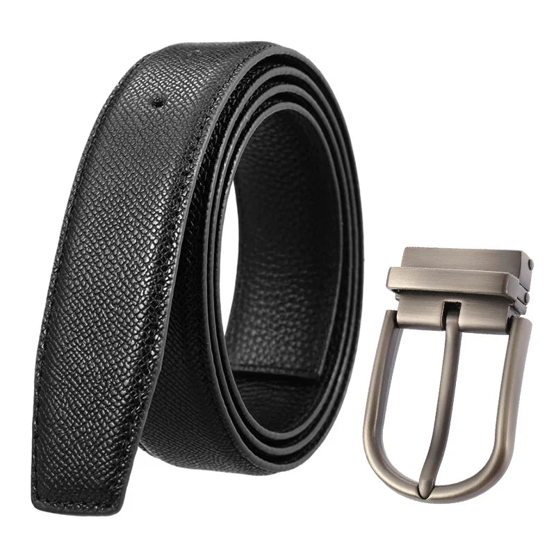 Men's Dress Belt with Removable Metal Buckle