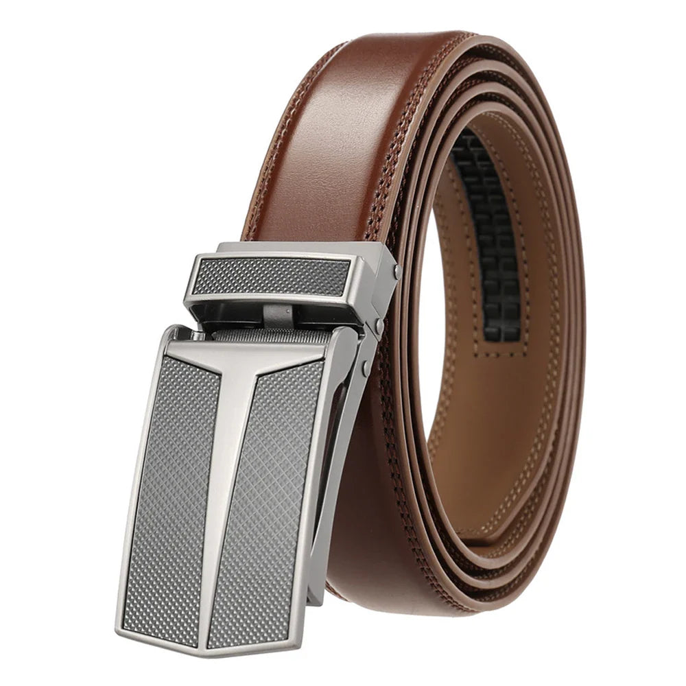 Men's Belt Leather with Ratchet Buckle