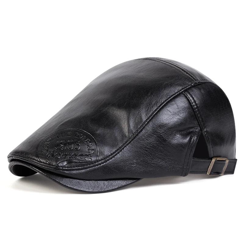 Men's Leather Flat Cap