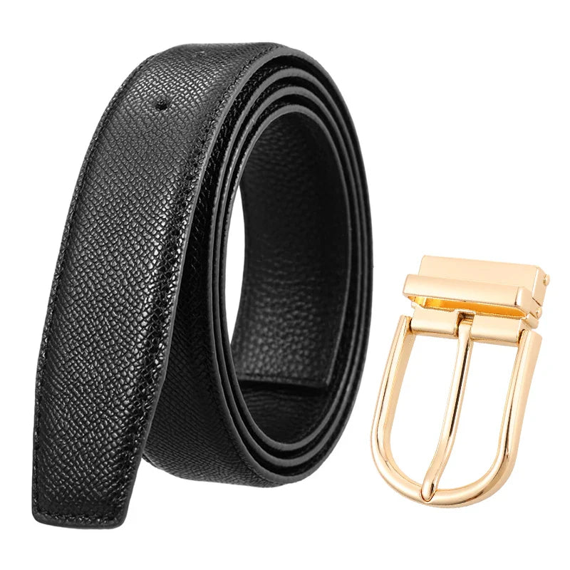 Men's Dress Belt with Removable Metal Buckle