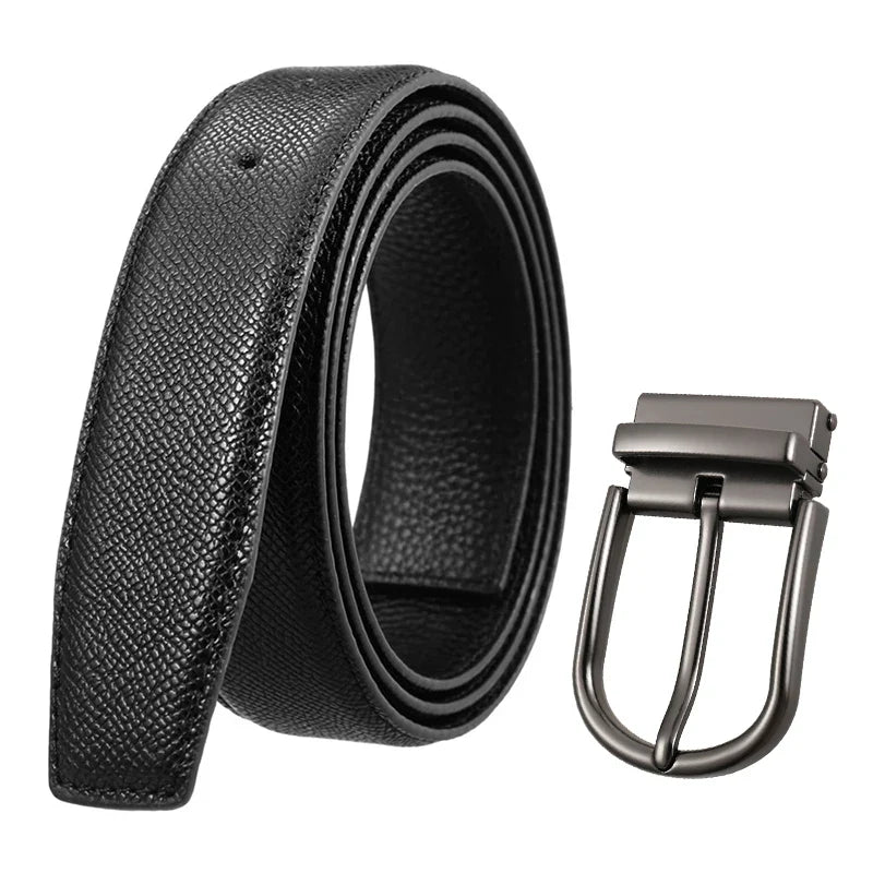 Men's Dress Belt with Removable Metal Buckle