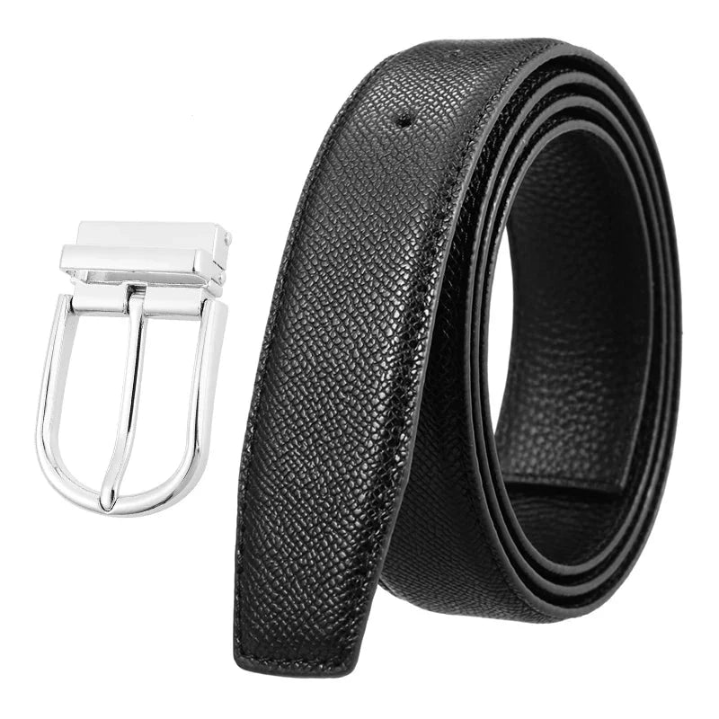 Men's Dress Belt with Removable Metal Buckle