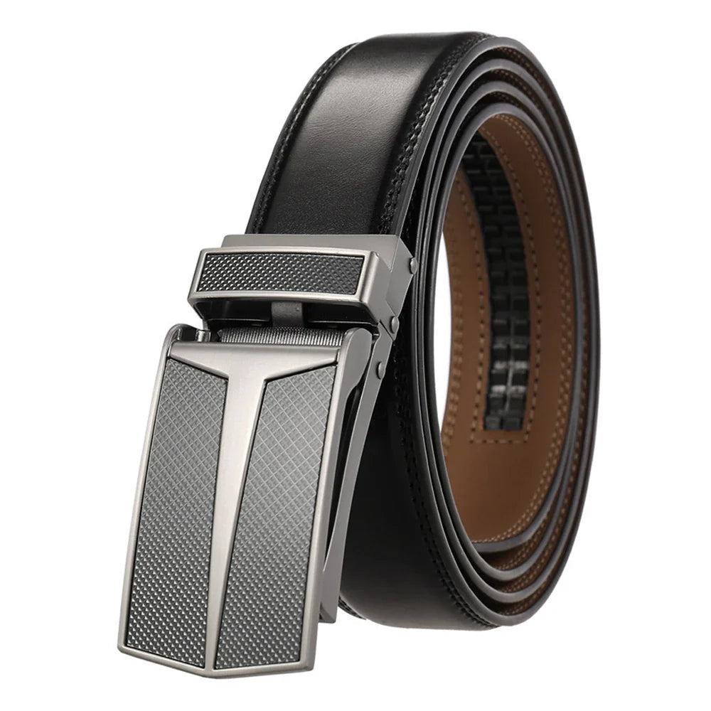 Men's Belt Leather with Ratchet Buckle