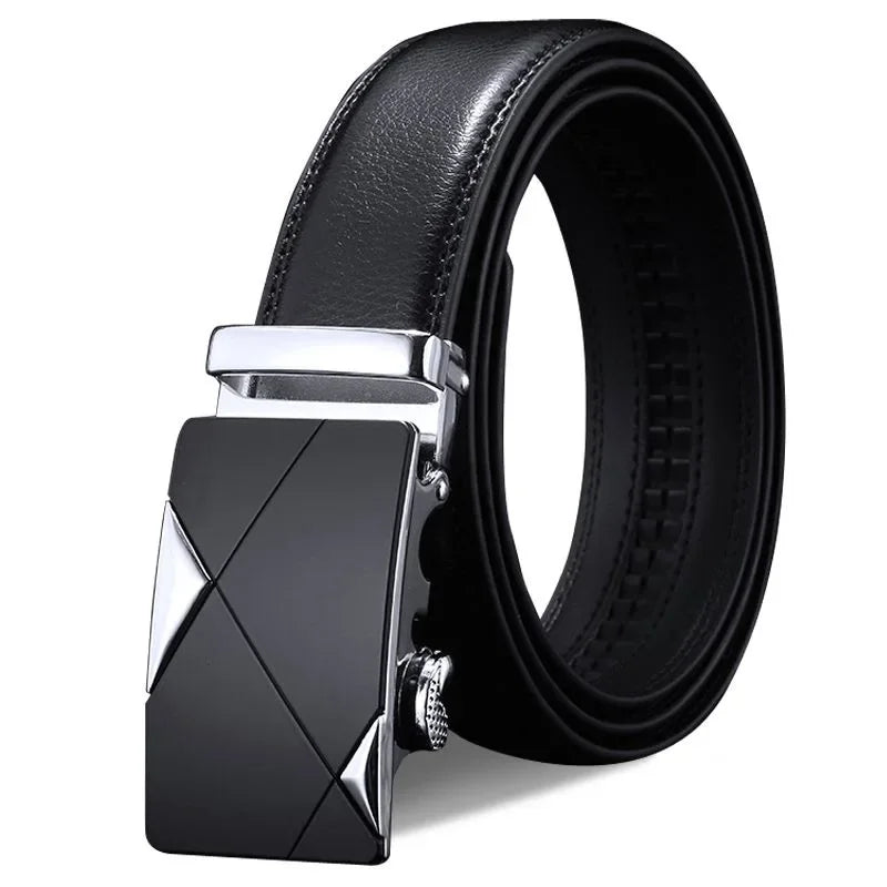 Men's Belt Leather Automatic Buckle