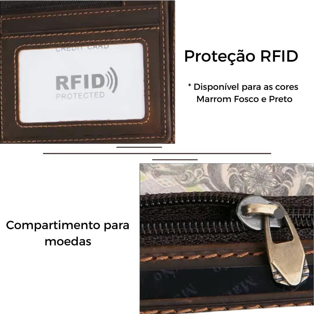 Wallet Genuine Leather RFID-Blocking
