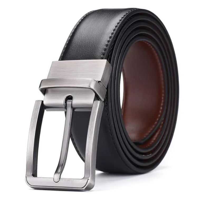 Men's Reversible Belt in Leather with Reversible Buckle