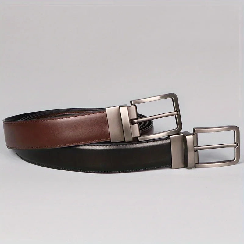 Men's Reversible Belt in Leather with Reversible Buckle