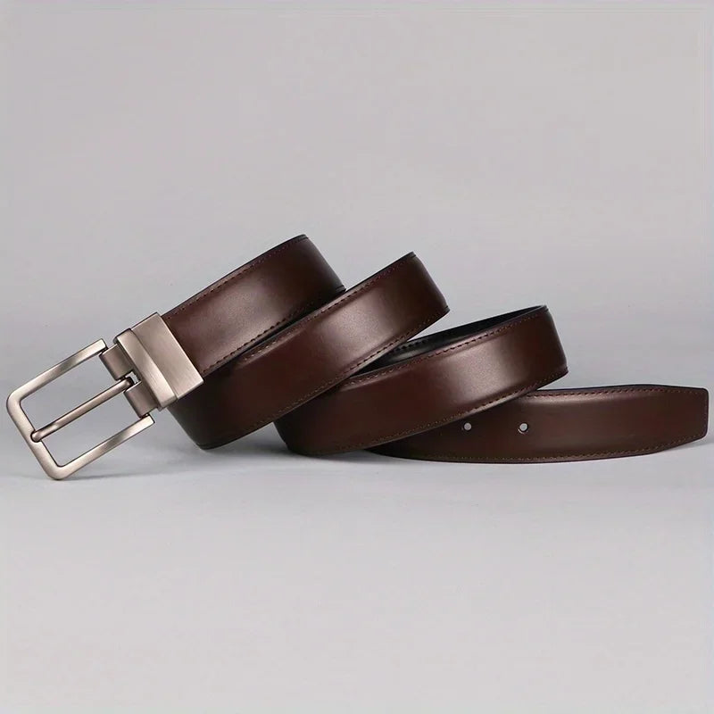 Men's Reversible Belt in Leather with Reversible Buckle